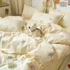 Desejo Puro Rosa Nude Uso Diário, tema de gatinhos pequenos, tecido de algodão lavado, conjunto de cama de quatro peças para casais, conjunto de cama de três peças para camas de solteiro, fabricado em fábrica