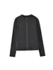Chaqueta de Lana de Seda Cálida para Otoño e Invierno Ajustada Adelgazante Cuello Alto Cremallera Cárdigan Chaqueta Deportiva Casual de Manga Larga para Mujer