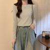 Otoño e Invierno Elegante Top Cálido Grueso con Forro Polar Camiseta Térmica de Doble Cara Europea para Mujer de Manga Larga