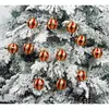 Bolas de Natal Transfronteiriças Galvanizadas Pintadas à Mão 6cm/6Pçs Conjunto Caixa Decoração Enfeites de Árvore de Natal Bola de Natal Colorida Decoração