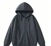 Novos estilos de outono e inverno: cardigã de mistura de algodão sintético, moletom com capuz, cardigã curto, peça de outer wear lisa, casual e versátil