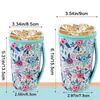 Material de Buceo Funda para Taza Portátil Estilo Ins Floral Funda para Taza de 32 oz Coche Anti-quemaduras Café Té con Leche Funda para Taza Universal