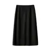 Falda nueva de invierno suelta adelgazante cintura elástica falda elegante de moda combinable abertura trasera falda de lana ajustada