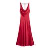 Estilo europeo y americano transfronterizo AliExpress comercio exterior para mujer ZR en stock nuevo vestido largo de textura satén de seda