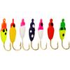 Anzuelo de Pesca de Cabeza de Plomo Cepillado con Forma Plana de Calabaza de 7 Colores Transfronterizo 1.2g Micro Colorido Anzuelo de Pesca en Hielo Señuelo de Cebo de Pez Suave