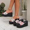 Comercio Exterior Talla Grande Sandalias y Pantuflas de Moda con Plataforma de Cuña para Mujer Verano Nuevo Color Pantuflas de Boca de Pescado para Mujer Venta al por Mayor