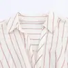 Comercio Exterior 2026 Verano Nueva Moda Femenina Estilo Europeo y Americano Casual Holgada Camisa de Rayas Metálicas 5029082