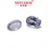 Pedra preciosa cultivada de centáurea oval, pedra solta, roxo estrelado em forma de ovo, roxo azulado claro, acessórios de laboratório, atacado de joias