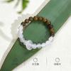 Pulsera de plata de ley S925 con cuentas y hebilla de ping-pong de calcedonia blanca para mujer, estilo chino, estilo retro, sándalo verde, diseño de alta calidad.