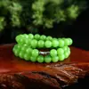 Pulsera de Jaspe Ruso de Círculo Único Verde Manzana 108 Cuentas de Buda Collar Largo Mismo Collar para Hombres y Mujeres Venta al por Mayor