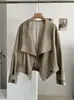 Gabardina Irregular con Cuello Grande Estilo Coreano KEKEZOON para Mujer, Top Casual de Manga Larga Ajustado para Otoño 8749