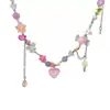 Sueño de Niña~Collar de Perlas Planeta 3D Accesorios Cadena para Suéter de Mujer Cadena para Clavícula Cadena para el Cuello Gargantilla