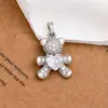 Collar Colgante de Oso con Baño de Cobre Oro de 18K Totalmente Circón Diseño Único Accesorio Versátil para Mujer Más Vendido Transfronterizo