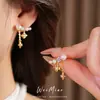 Pendientes de Plata Chapados en Oro Real con Aguja de Plata con Circonita, Perla, Flor, Estrella y Borla, Pendientes Elegantes con un Toque de Lujo Ligero y de Alta Gama