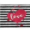 Nuevo mantel individual de lino estampado para el Día de San Valentín Amazon transfronterizo amor festivo restaurante occidental aislamiento térmico antiadherente mantel de mesa