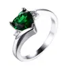 Comercio exterior nuevo deseo Amazon amor micro incrustado anillo de circón azul agua moda para mujer boda compromiso joyería