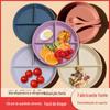 Prato de Frutas, Prato de Lanches, Louça Infantil, Prato com Divisórias para Comida Complementar, Prato de Silicone com Três Compartimentos para Refeições Portionadas, Prato de Alimentação de Grau Alimentício