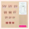 Uñas postizas estilo Ins con temperamento francés l alta gama para decoración de uñas uñas postizas puramente hechas a mano puntas de uñas con forma de almendra