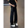Calça jeans com barra curva bordada para homens, novo estilo de verão, estilo americano, estilosa e de alta qualidade, design de nicho, calça levemente flare