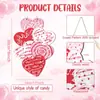 Letrero Colgante de Corazón de Madera de Nuevo Producto Transfronterizo Letrero de Madera de Corazón de Amor Rojo y Rosa Adorno Colgante en Forma de Corazón para Decoración del Hogar Día de San Valentín