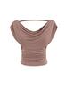 Elegante y Graciosa Camiseta de Manga Corta Plisada para Mujer, Camiseta Versátil Sexy de Verano con un Top de Alta Gama, Chic y Elegante