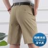 Perki Canguru Shorts Finos de Verão Algodão Puro Calças Casuais Masculinas de Meia-Idade Shorts Retos Soltos de Meia-Idade