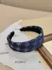 Diadema Trenzada de Mezclilla Retro Casual Estrella Diadema de Gama Alta de Corona Alta Pasador para Lavado de Cara