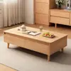 Mesa de centro con núcleo de madera maciza para sala de estar, mesa de té pequeña para sofá de apartamento, nuevo modelo 2026, mesa cuadrada estilo madera para vivienda de alquiler
