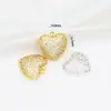 Pingente de Trevo de Quatro Folhas Borboleta Coração de Pêssego com Microincrustação de Zircônia em Ouro Real 18K que Preserva a Cor Material para Contas de Pulseira DIY D103B