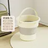 Cubo de Agua Plegable Portátil para Viajes al Aire Libre, Recolección en la Playa, Montaje en Coche, Tamaño Grande, Almacenamiento Espeso, Simple con Asa, Cubo de Almacenamiento de Agua