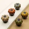 Estilo Antiguo Aleación de Zinc Cerámica Estampado de Leopardo Mango de Calabaza Accesorios para Muebles Tirador de Cajón Puerta de Gabinete Tirador de Puerta de Armario
