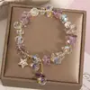 Pulsera de Celebridad de Internet Moda Coreana Nuevo Estilo para Mujer, Pulsera con Colgante de Estrella de Cinco Puntas Brillante de Circonita, Joyería de Pulsera para Mujer al por Mayor