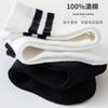 Calcetines para niños, calcetines de pantorrilla para niñas, primavera y verano, medias deportivas transpirables de malla fina, calcetines de barras paralelas de color sólido en blanco y negro
