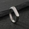 Anillo de acero de titanio con placa de luz rectangular de estilo punk de fundición nueva transfronteriza, anillo de personalidad resistente a la decoloración, joyería de acero inoxidable