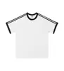 190g Simple, Moderno y Versátil Cuello Redondo con 3 Rayas Ropa Familiar para Adultos y Niños, Estilo Uniforme de Grupo con Logo Impreso