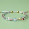 Pulsera Trenzada Multicolor Estilo Nacional con Colgante de Aleación Esmaltada, Ajustable, Accesorio de Mano Estilo Nacional de Paz y Buena Suerte
