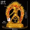 Cobre Dourado Completo "Estátua de Buda Carrow" Estátua de Bronze Interior Doméstico "Mãe Caminhando com Nó Naluo" Artesanato de Mesa Ornamentos