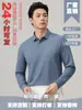 Otoño e Invierno Diario Casual Manga Larga Polo Camisa Base Ropa de Trabajo de Negocios Algodón Color Puro Cuello Solapa Superior 7A Antibacteriano Gama Alta