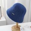 Chapéu de pescador de pelúcia de cordeiro da moda estilo coreano, chapéu feminino casual de outono e inverno, versátil, com aparência de rosto, pequeno chapéu de bacia, chapéu de balde quente e moderno