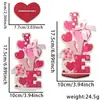 Día de San Valentín Chino Adornos de Madera Decorativos Accesorios de Decoración de Mesa para Bodas y Fiestas Adornos Rojos de Rosa y Amor