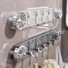 Nuevo gancho de ventosa giratorio de lujo ligero con forma de fila, gancho de ondulación de agua, sin perforaciones, fuerte capacidad de carga, gancho para baño y cocina