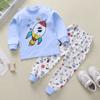 Conjunto de Roupas de Outono para Crianças Novo Algodão Puro Roupas de Outono Calças de Outono Pijamas de Outono para Meninos Roupas de Casa para Bebês Meninas Roupas Infantis Venda por Atacado