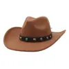 Chapéu de Lã Ocidental Novo Outono e Inverno Transfronteiriço para Homens e Mulheres, Chapéu de Cowboy Coração de Pêssego, Chapéu de Pescador, Chapéu de Aba Larga, Cartola, Chapéu de Jazz
