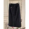 Falda Casual de Verano para Mujer Talla Grande, Estilo Americano, Bolsillo Frontal, Longitud Media, Corte Holgado, Falda Lápiz 2