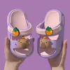 Chinelos Infantis de Capivara 3D em EVA para Meninas, Novidade Verão 2025 Sandálias Antiderrapantes de Desenho Animado para Meninos