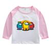 Camiseta de manga comprida para meninos e meninas roupas de outono 2022 nova camisa de algodão infantil primavera e outono camisa de fundo bonito para crianças