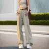 Jeans de Pierna Ancha Color Claro Retro Estilo Americano para Mujer Verano Delgados Versión Estrecha Cintura Alta Rectos Sueltos Adelgazantes