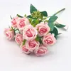 Flores artificiais de rosa de cinco cabeças adereços de fotografia estilo ins móveis para casa ornamentos de casamento decoração suave para casa decoração de flor artificial