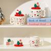 Taza de Cerámica Linda de Dibujos Animados de Papá Noel para el Hogar, Taza de Agua de Aspecto Elegante, Regalo Creativo Navideño, Taza Souvenir