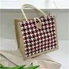 Bolsa Tejida para Niña Otoño Nuevo Bolso Rayado Simple Bolsa para Almuerzo 2021 Lino Bolsa Pequeña para Mujer